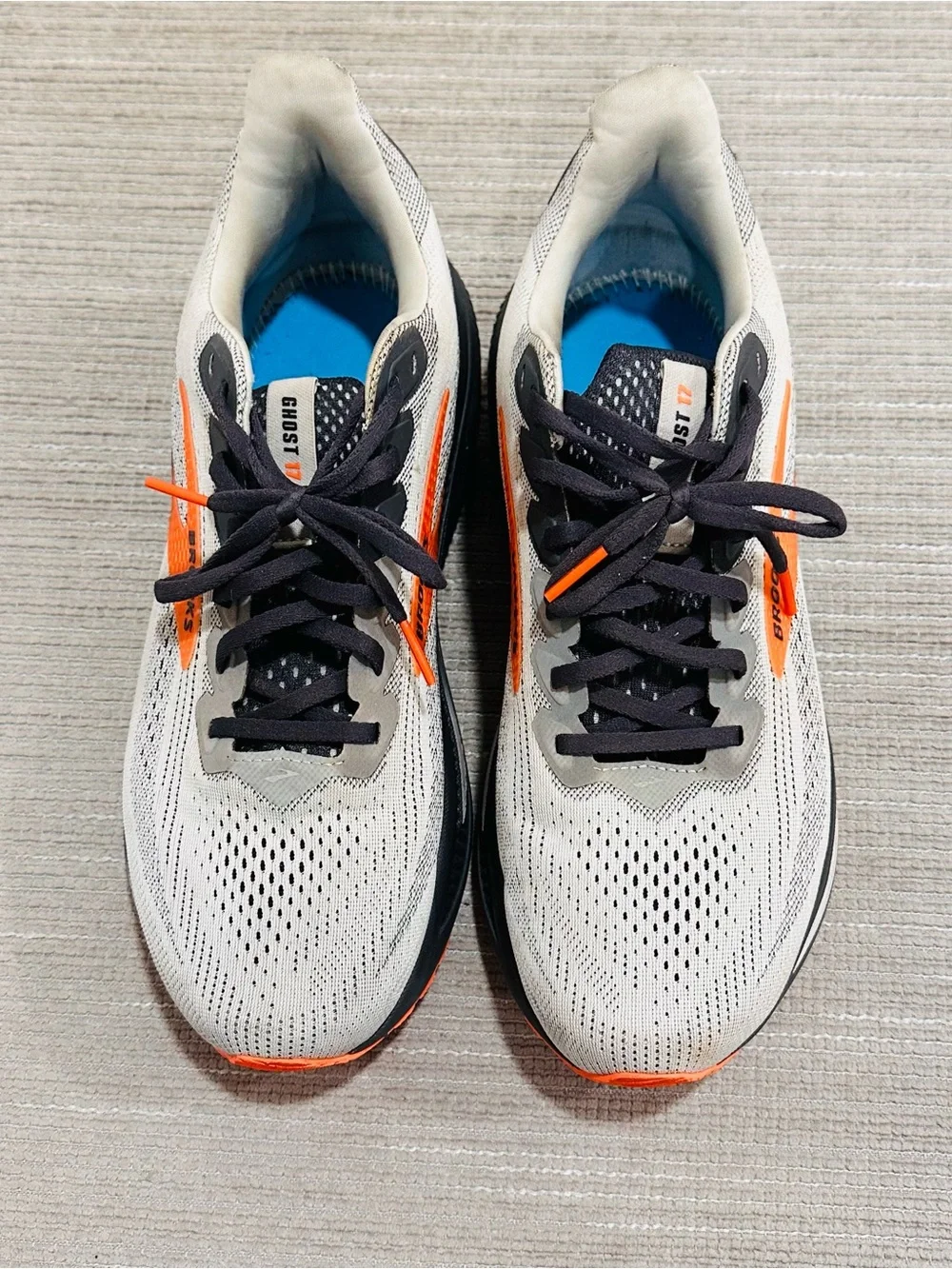 Brooks Ghost 17 Men's Running Shoes Size 10.5 Wide (2E) Oyster Mushroom Orange